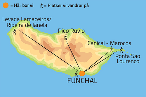 Geografisk karta ver Madeira